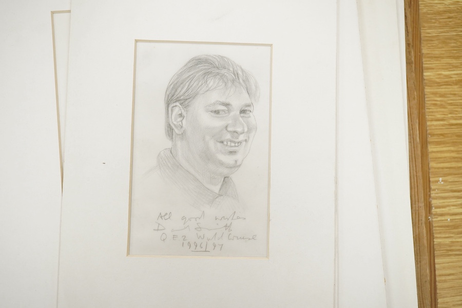 David Smith (1920-1999), a large collection of pencil sketches on tracing paper, Passengers and members of the crew, QE2 cruise 1996/97, each signed, inscribed and dated, together with ‘Cunard portrait of a Great Ship’ s